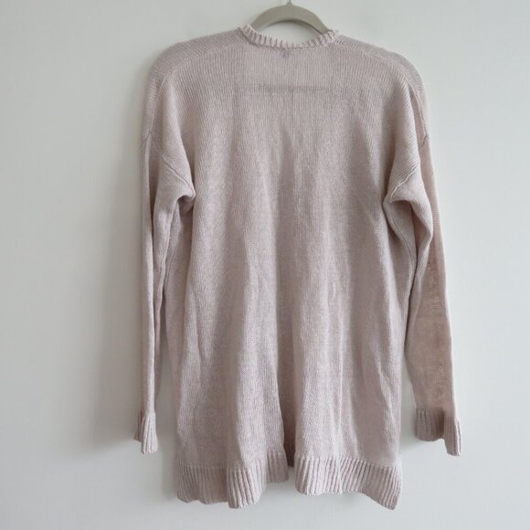 MARGARET O'LEARY 100% Linen Loose Fit Knit Sweater Neutral Tan Beachy - Size S - Picture 11 of 16